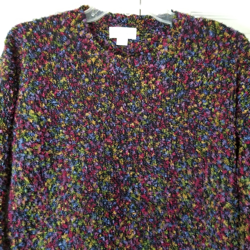 Northern Isles Pullover Textured Multicolored Knit Sweater Size L